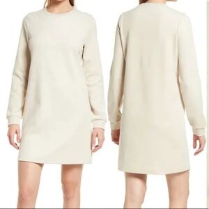 VERO MODA Kammie Long Sleeve Sweatshirt Dress Oatmeal Size S